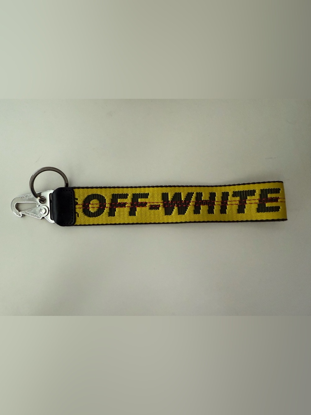Off-White Yellow and Black Industrial Keychain